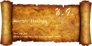 Werth Ibolya névjegykártya